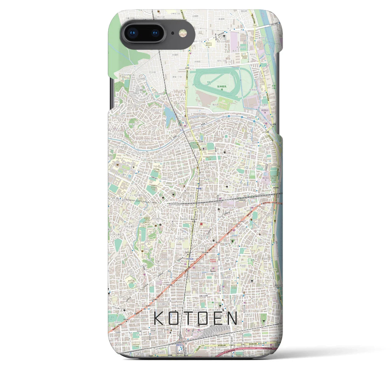 【甲東園(兵庫県)】地図柄iPhoneケース(バックカバータイプ)
