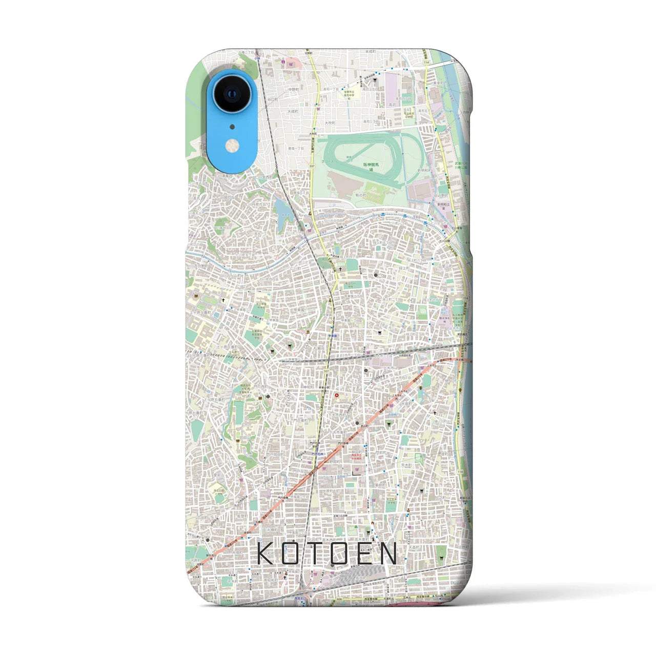 【甲東園(兵庫県)】地図柄iPhoneケース(バックカバータイプ)