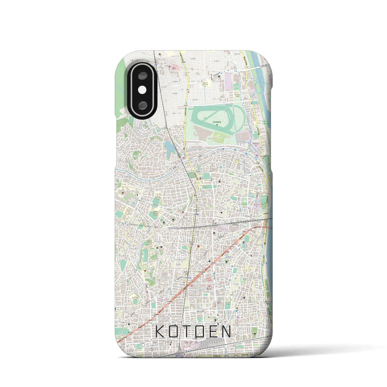 【甲東園(兵庫県)】地図柄iPhoneケース(バックカバータイプ)