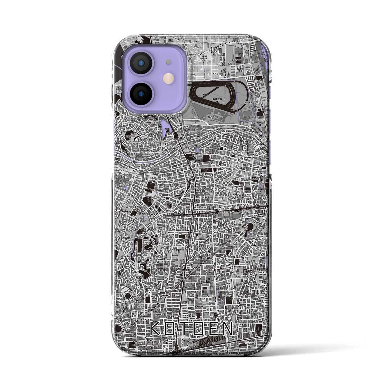 【甲東園(兵庫県)】地図柄iPhoneケース(クリアタイプ)