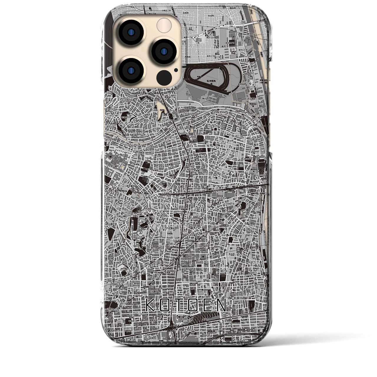 【甲東園(兵庫県)】地図柄iPhoneケース(クリアタイプ)