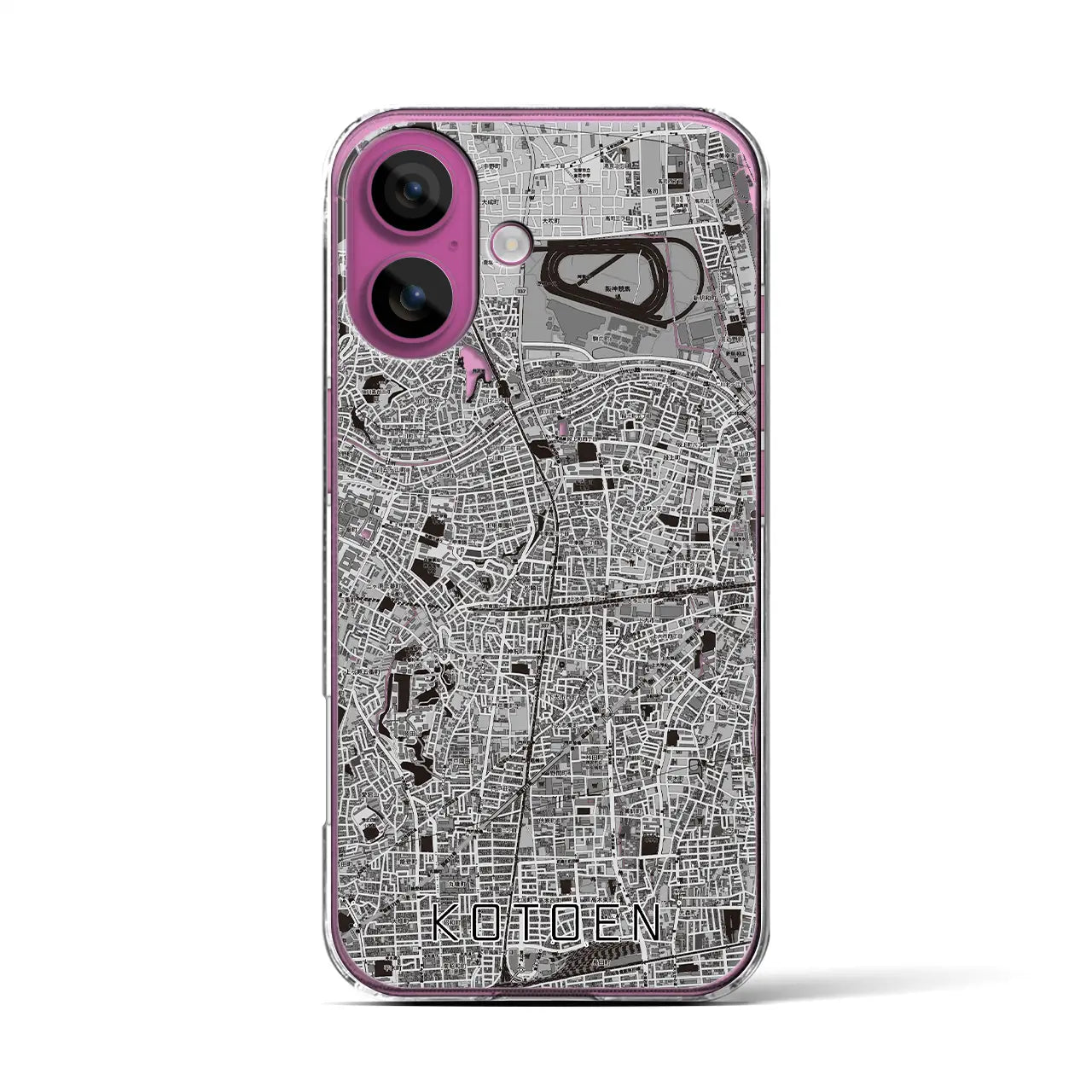 【甲東園(兵庫県)】地図柄iPhoneケース(クリアタイプ)