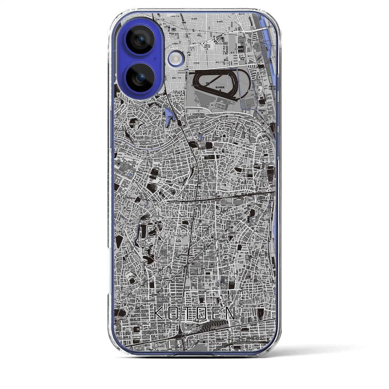 【甲東園(兵庫県)】地図柄iPhoneケース(クリアタイプ)