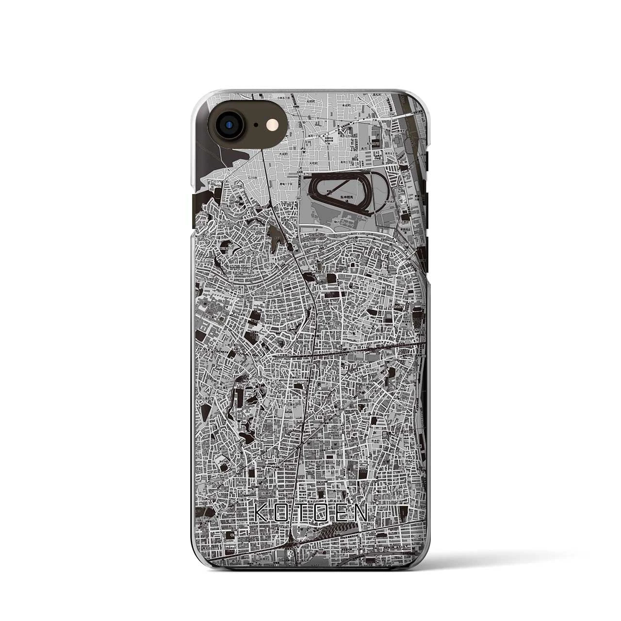 【甲東園(兵庫県)】地図柄iPhoneケース(クリアタイプ)