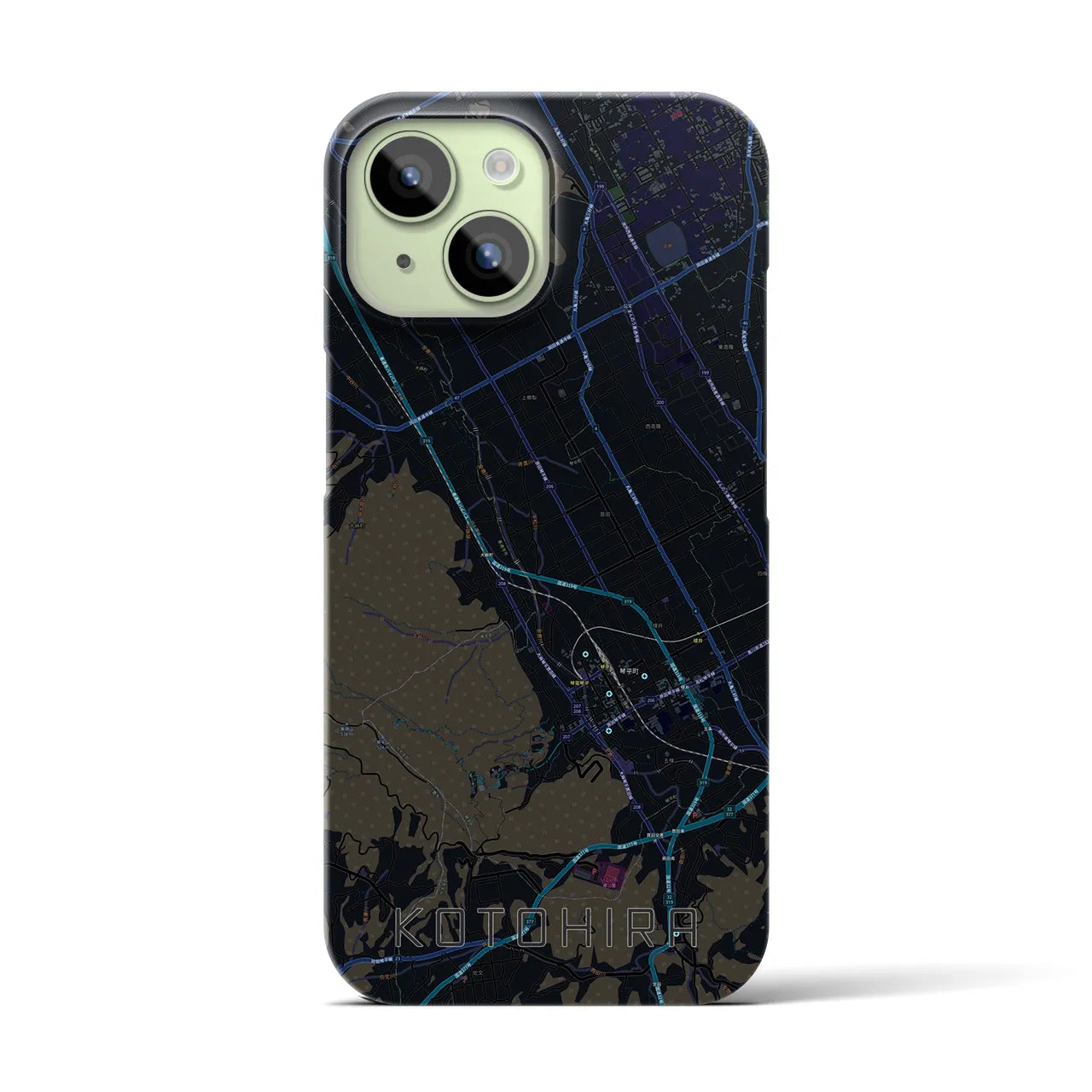 【琴平(香川県)】地図柄iPhoneケース(バックカバータイプ)