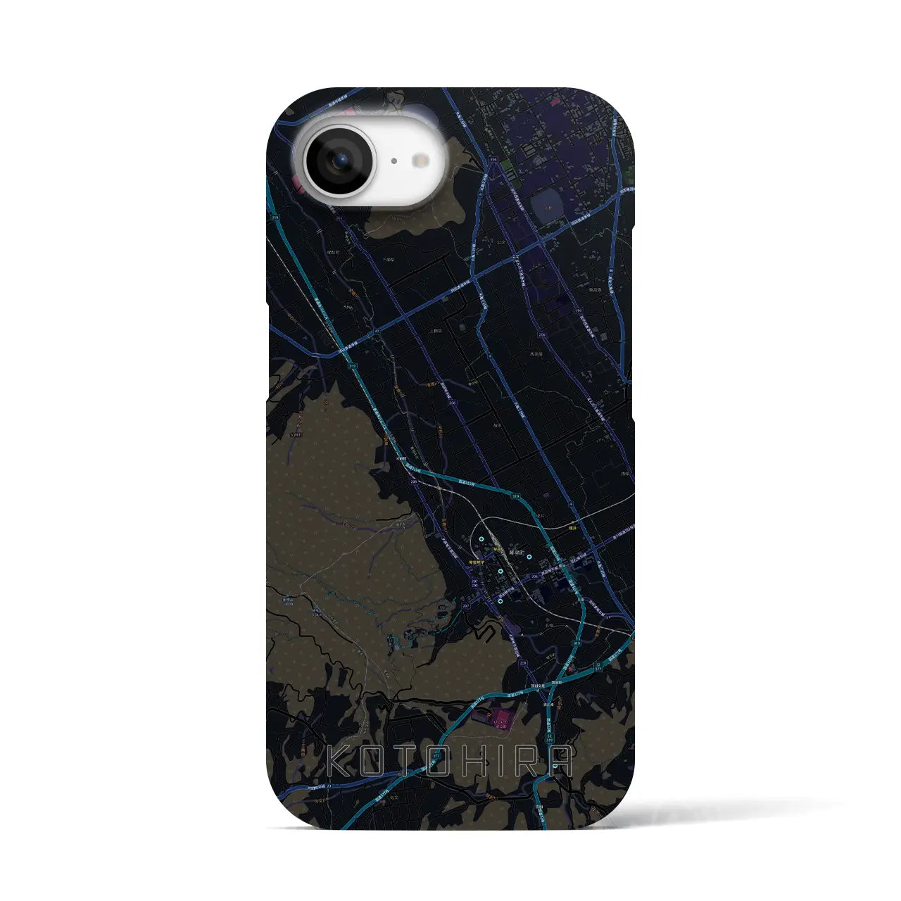 【琴平(香川県)】地図柄iPhoneケース(バックカバータイプ)