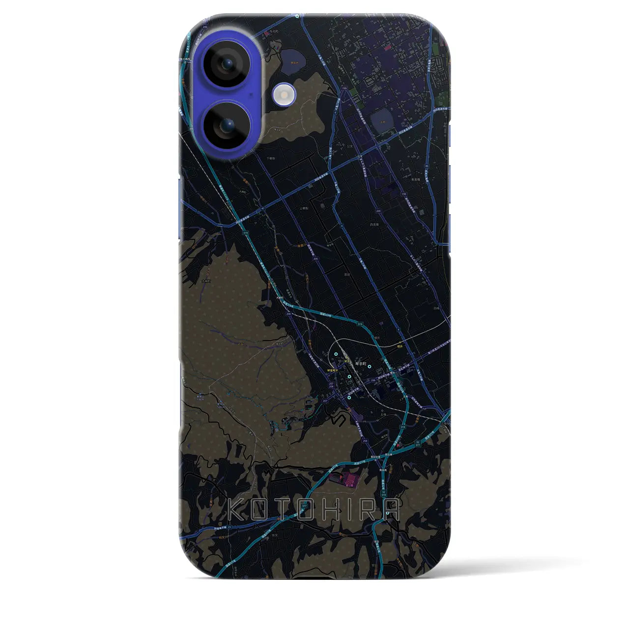 【琴平(香川県)】地図柄iPhoneケース(バックカバータイプ)