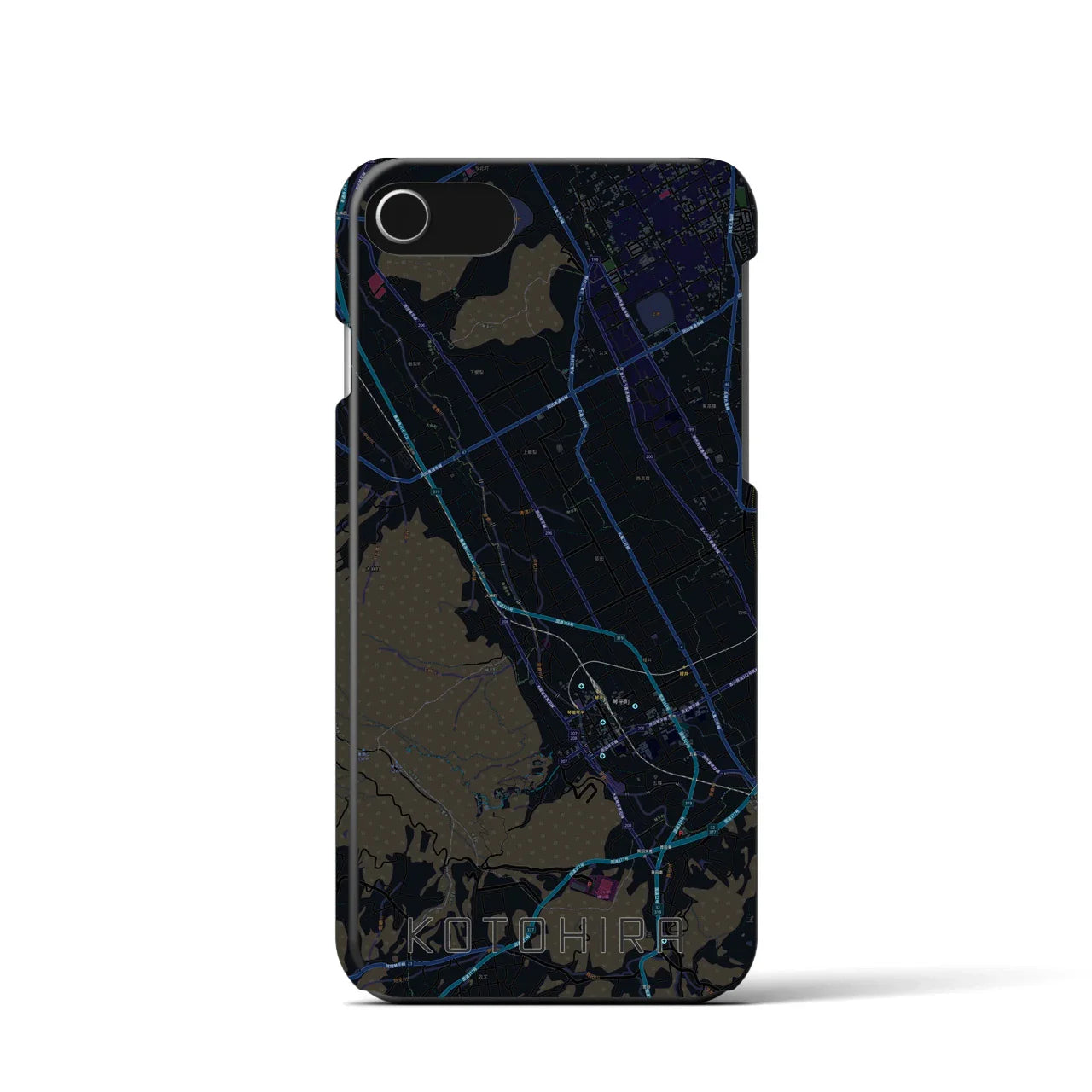 【琴平(香川県)】地図柄iPhoneケース(バックカバータイプ)
