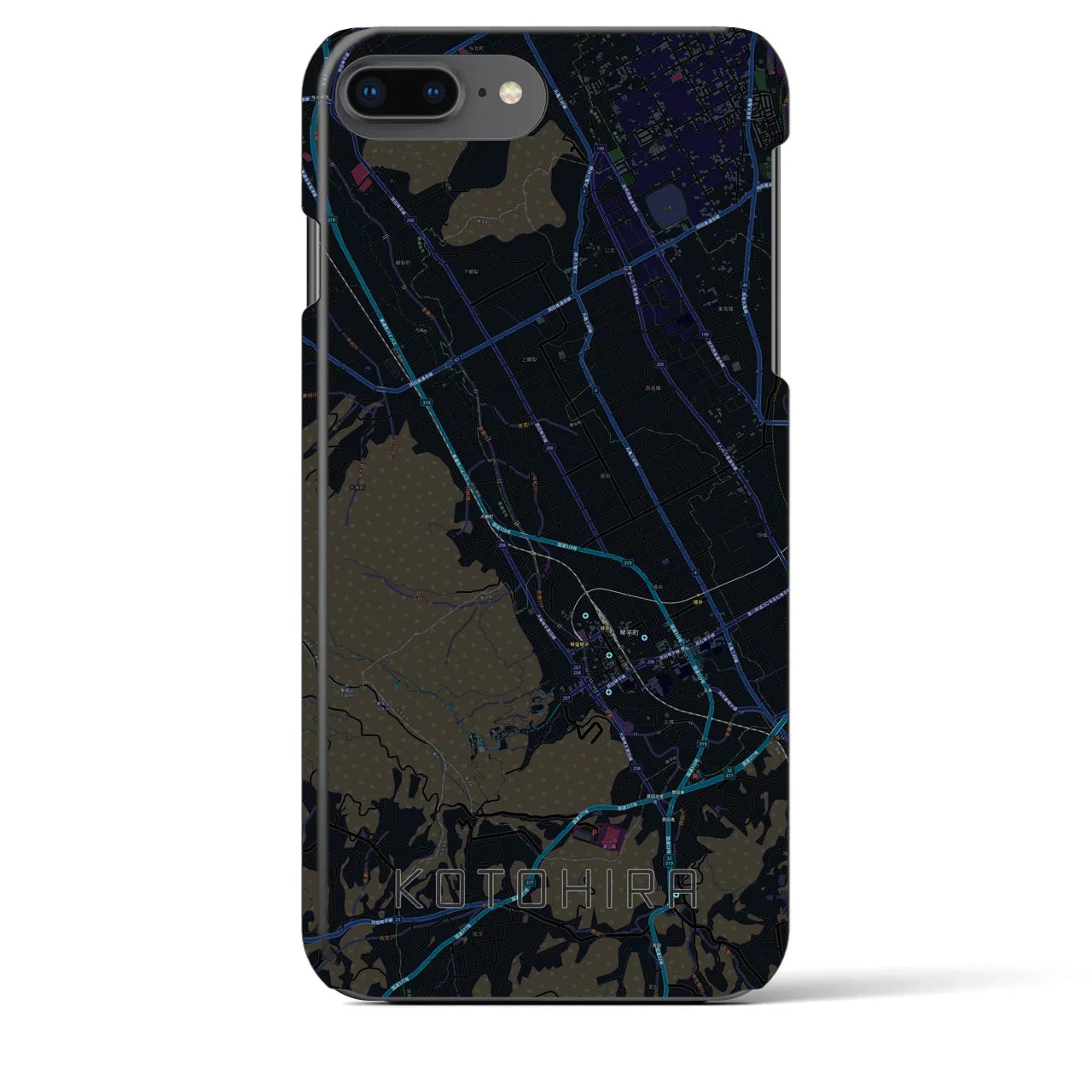 【琴平(香川県)】地図柄iPhoneケース(バックカバータイプ)