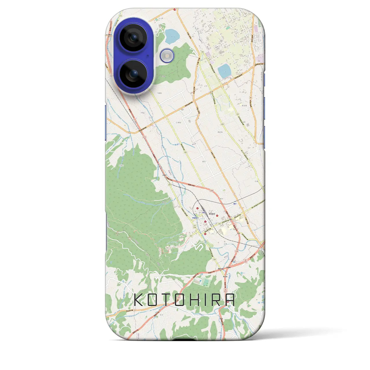 【琴平(香川県)】地図柄iPhoneケース(バックカバータイプ)ナチュラル・iPhone 16 Pro Max 用