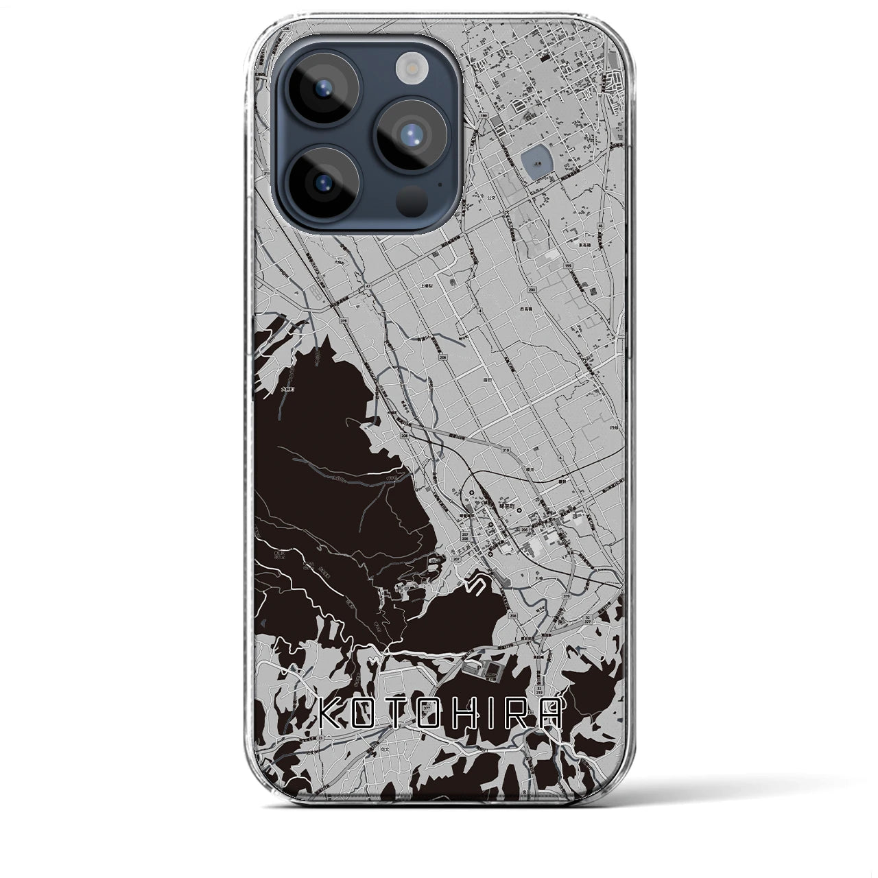 【琴平(香川県)】地図柄iPhoneケース(クリアタイプ)