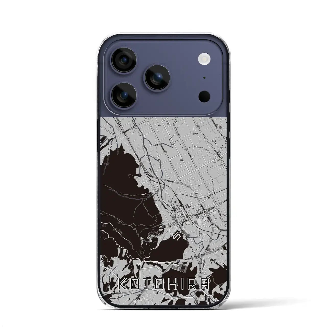 【琴平(香川県)】地図柄iPhoneケース(クリアタイプ)モノトーン・iPhone 17 Pro Max 用