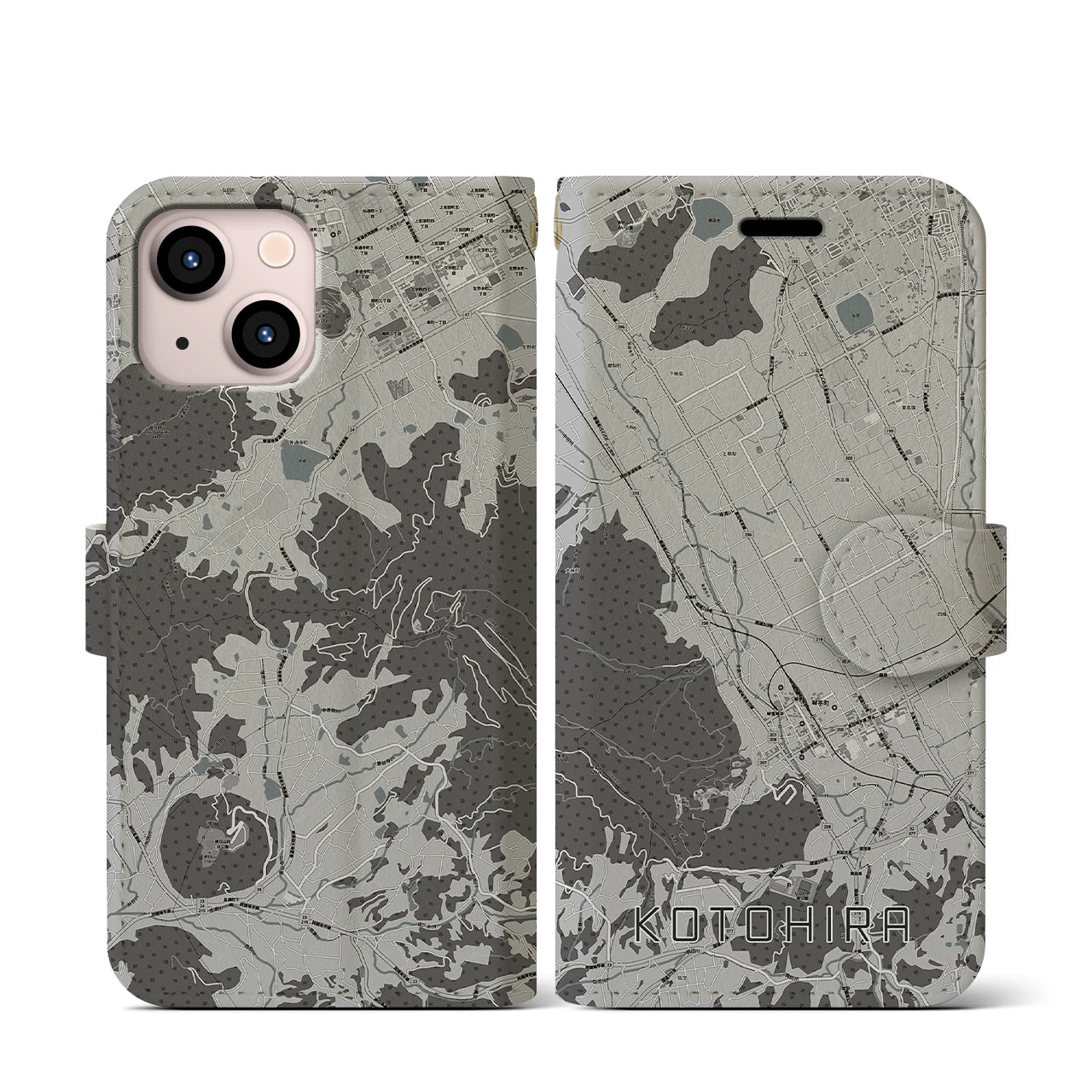 【琴平(香川県)】地図柄iPhoneケース(手帳タイプ)