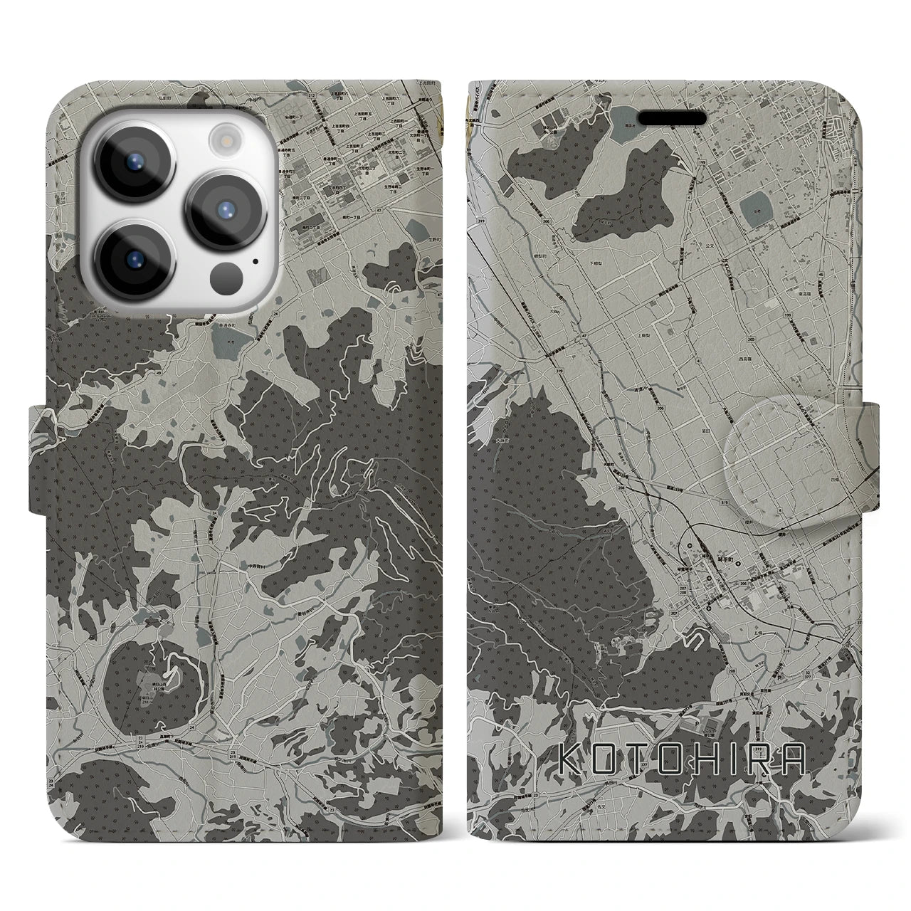 【琴平(香川県)】地図柄iPhoneケース(手帳タイプ)