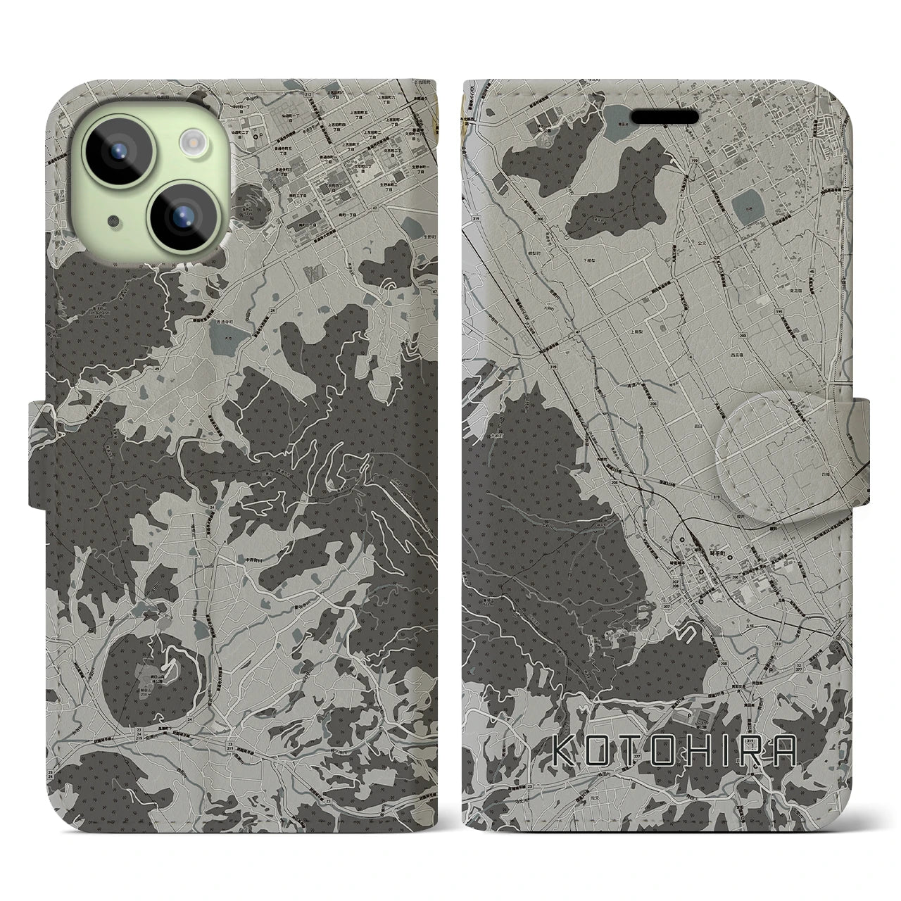 【琴平(香川県)】地図柄iPhoneケース(手帳タイプ)