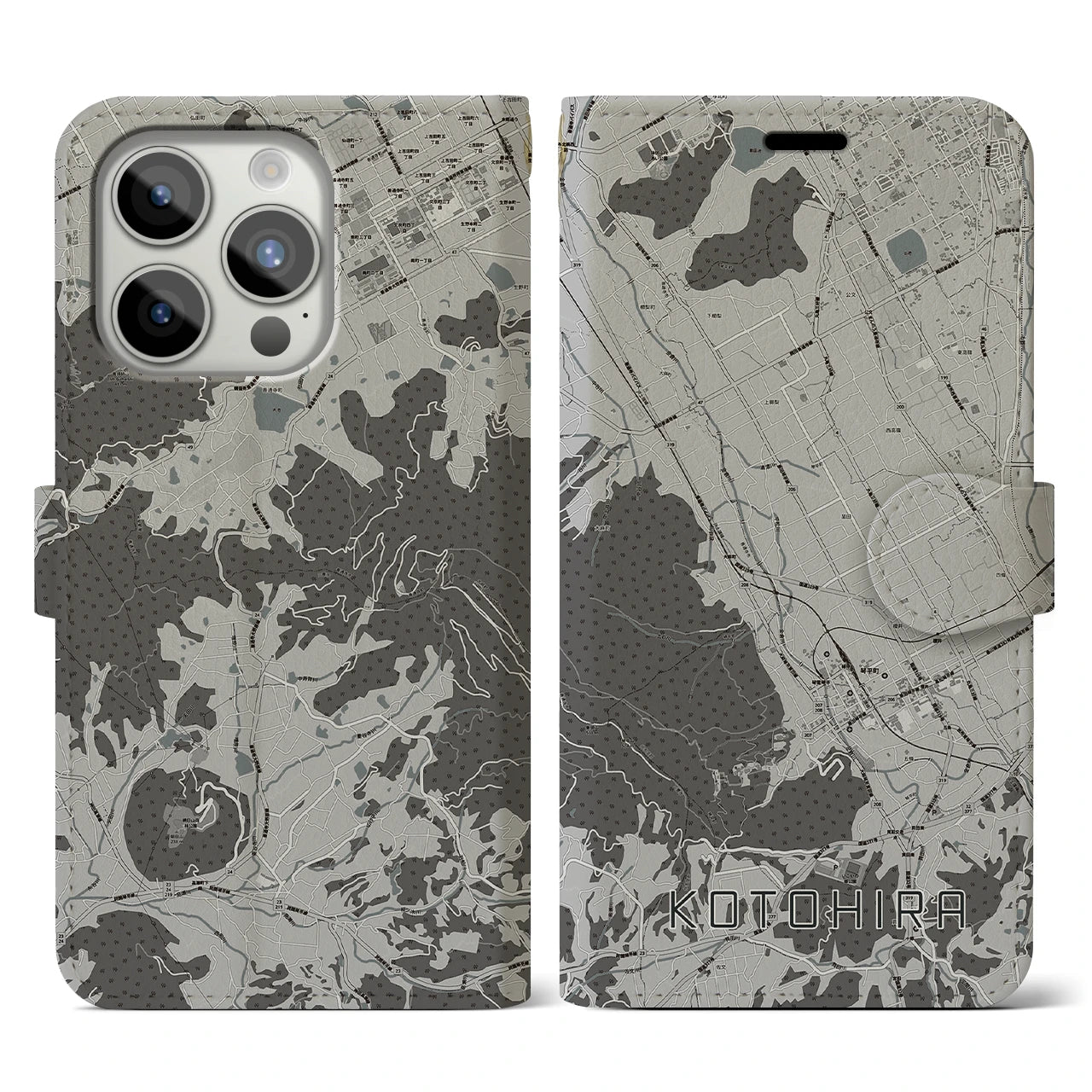 【琴平(香川県)】地図柄iPhoneケース(手帳タイプ)