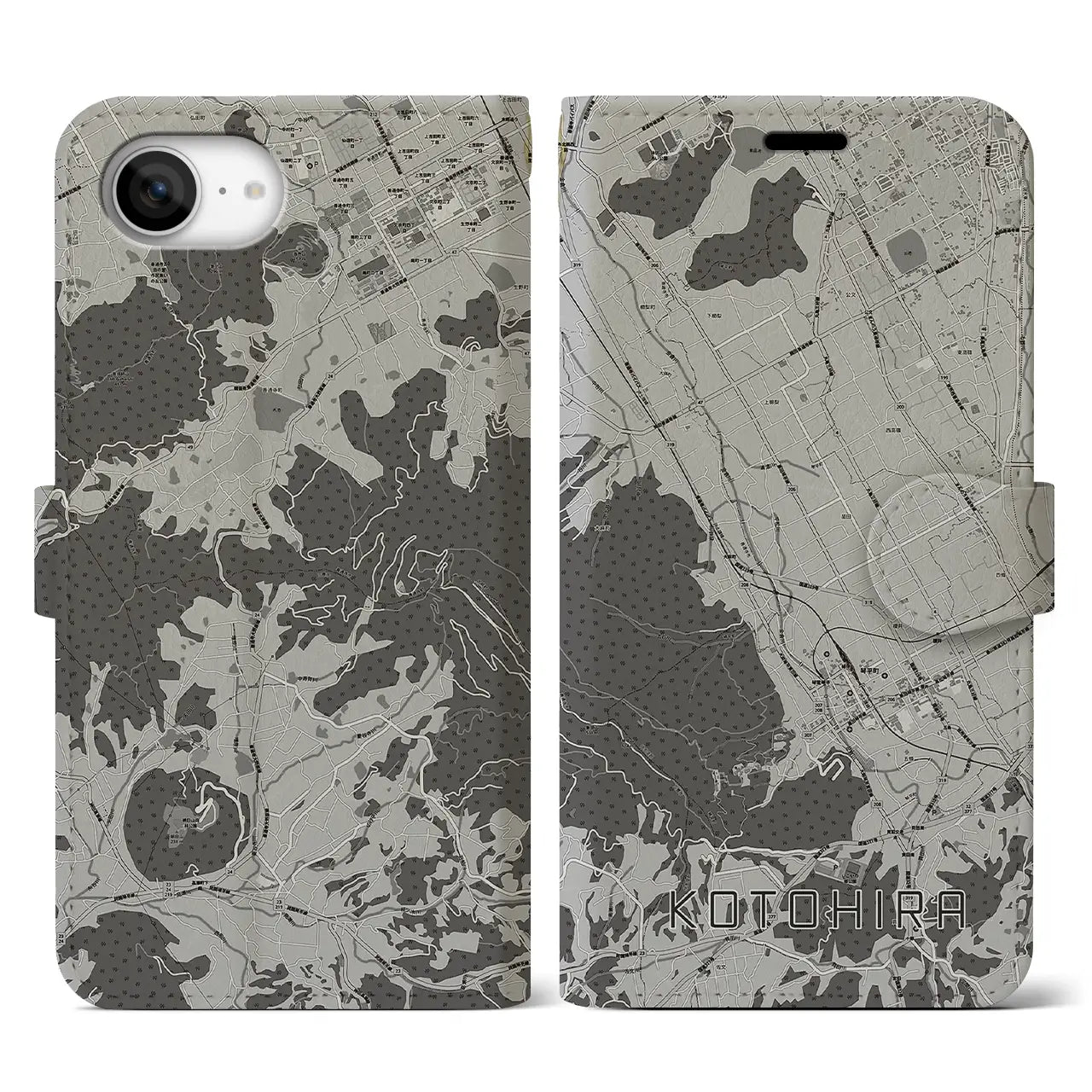 【琴平(香川県)】地図柄iPhoneケース(手帳タイプ)