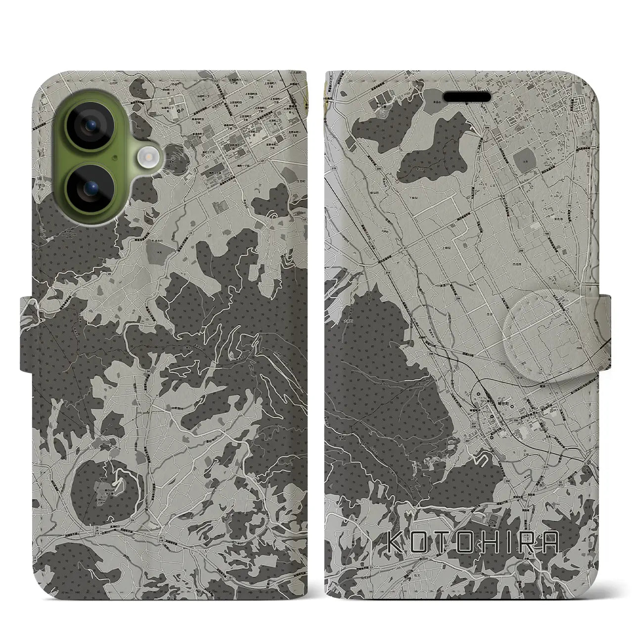 【琴平(香川県)】地図柄iPhoneケース(手帳タイプ)