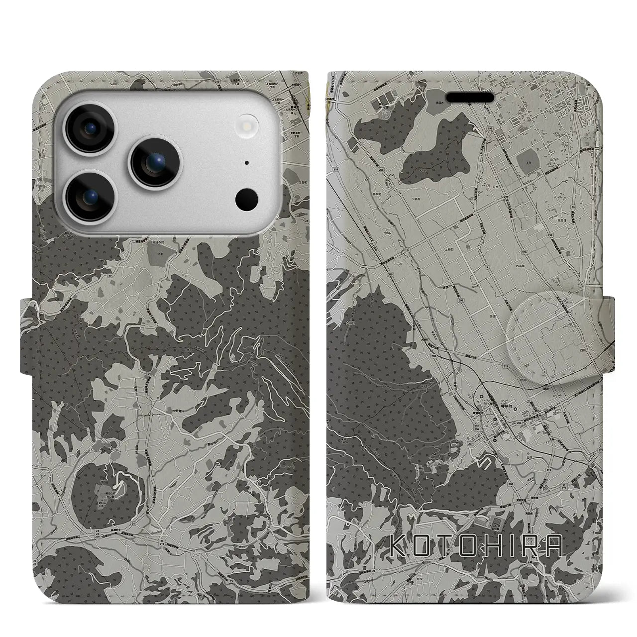 【琴平(香川県)】地図柄iPhoneケース(手帳タイプ)