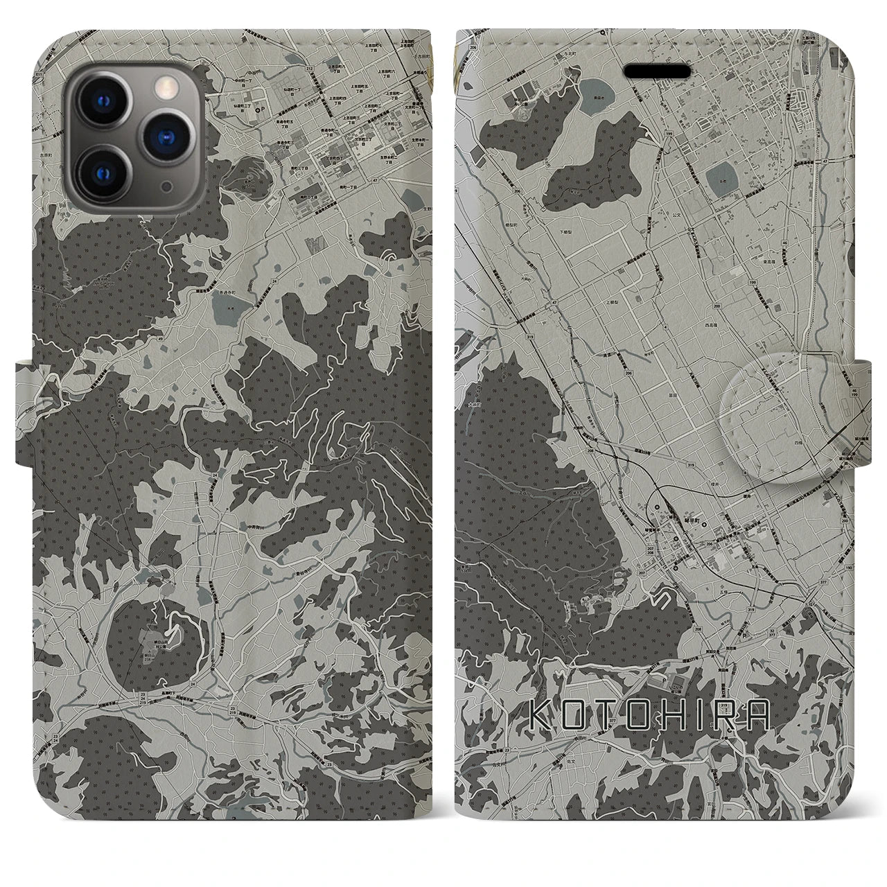 【琴平(香川県)】地図柄iPhoneケース(手帳タイプ)