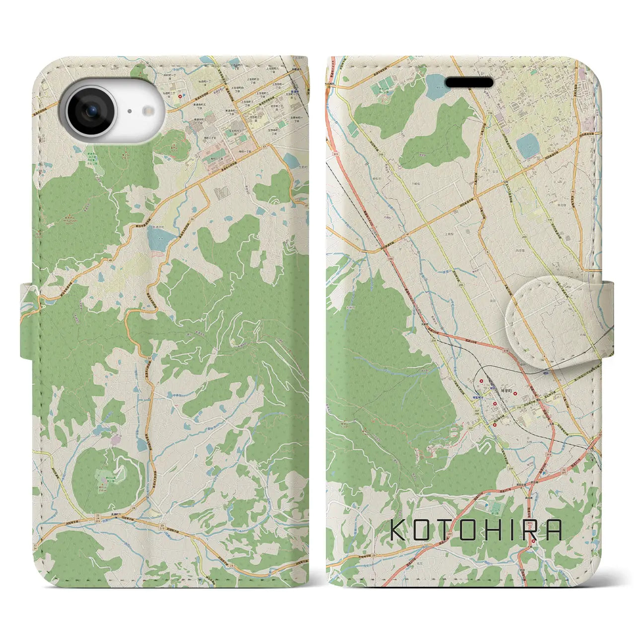 【琴平(香川県)】地図柄iPhoneケース(手帳タイプ)