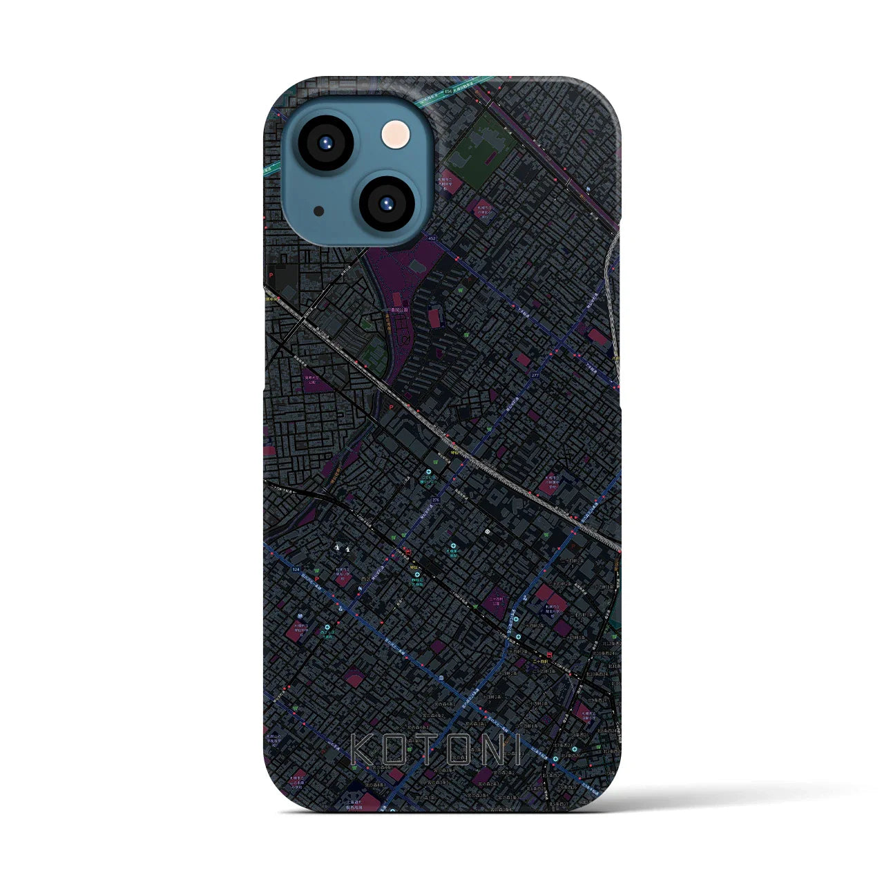 【琴似(北海道)】地図柄iPhoneケース(バックカバータイプ)