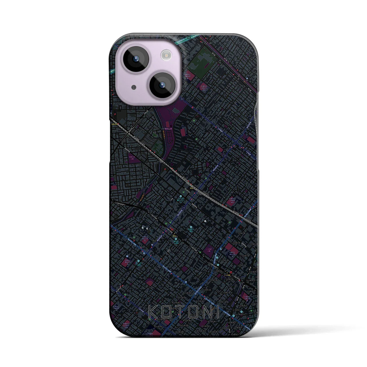 【琴似(北海道)】地図柄iPhoneケース(バックカバータイプ)
