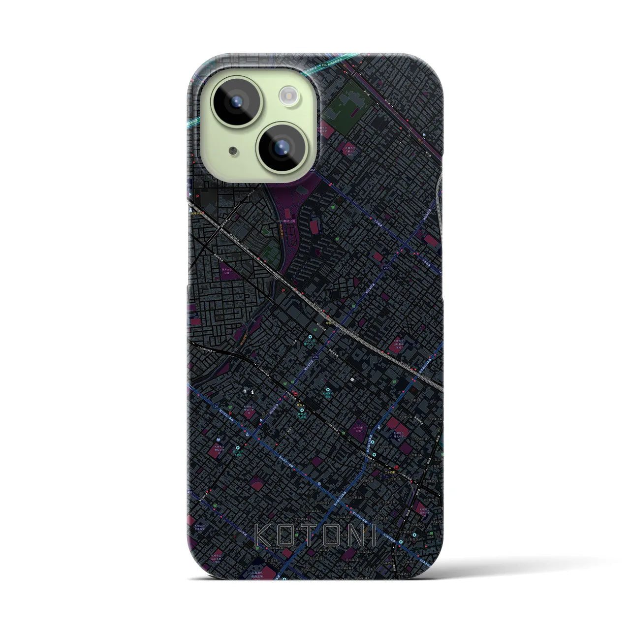 【琴似(北海道)】地図柄iPhoneケース(バックカバータイプ)