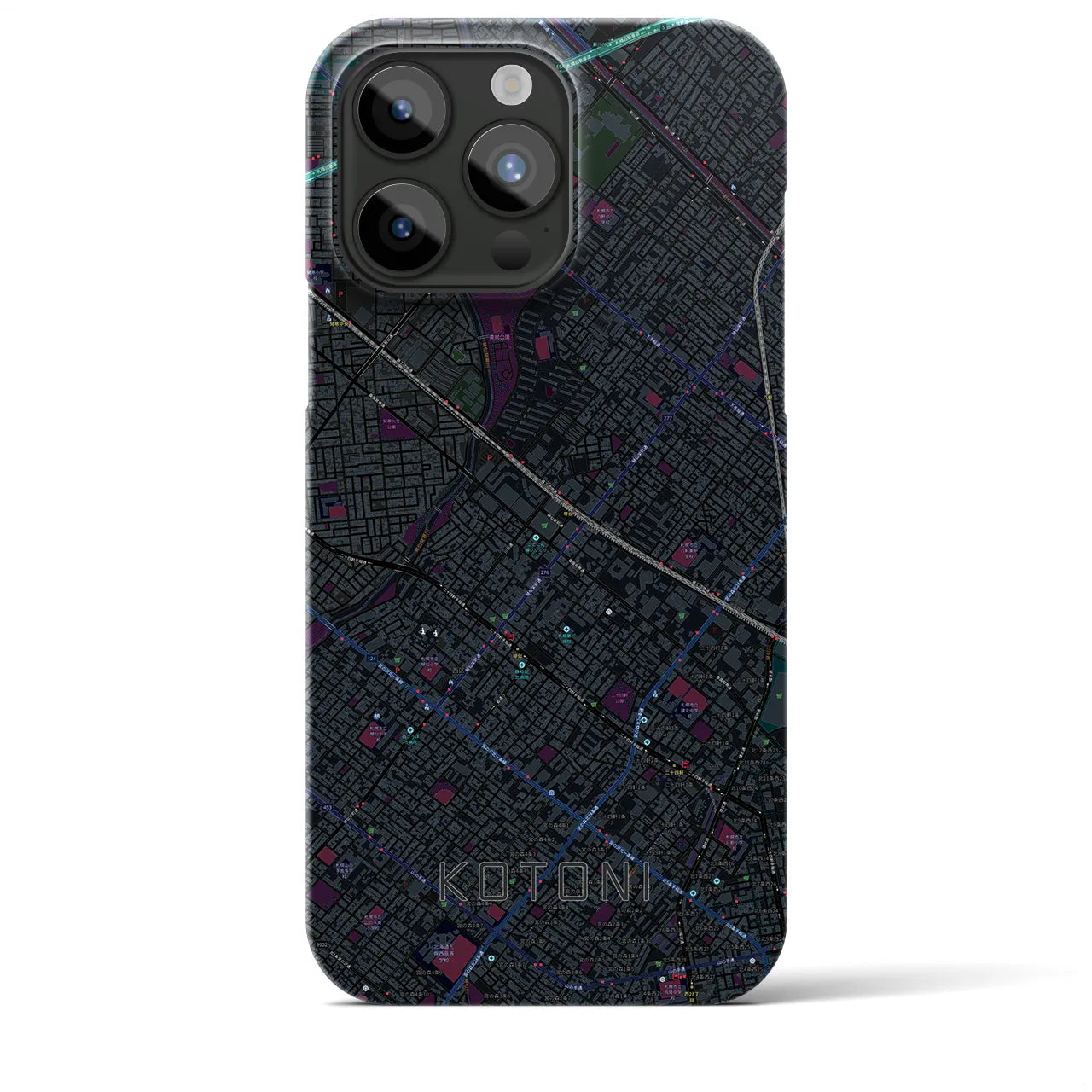 【琴似(北海道)】地図柄iPhoneケース(バックカバータイプ)