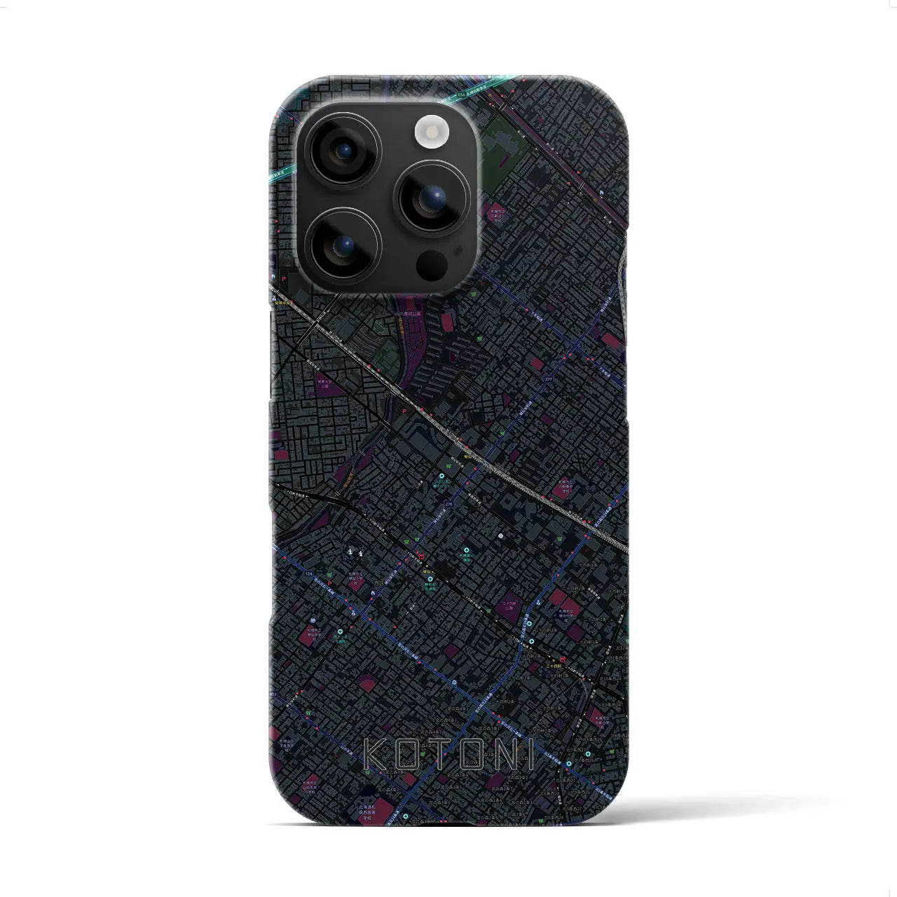 【琴似(北海道)】地図柄iPhoneケース(バックカバータイプ)