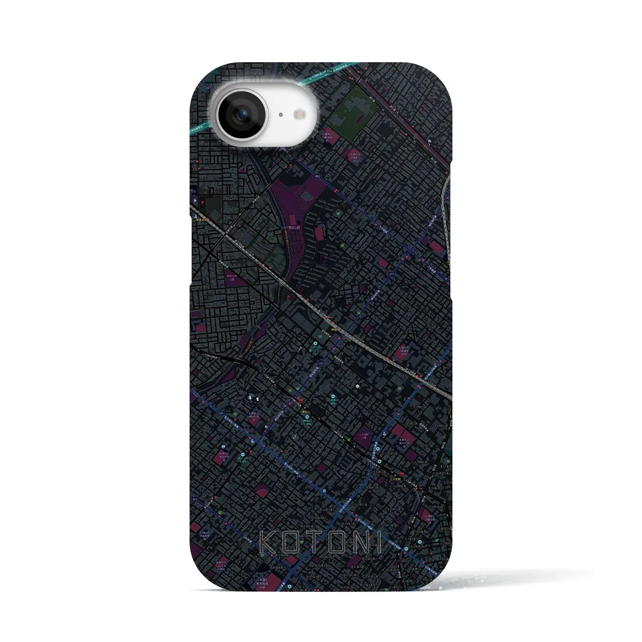 【琴似(北海道)】地図柄iPhoneケース(バックカバータイプ)