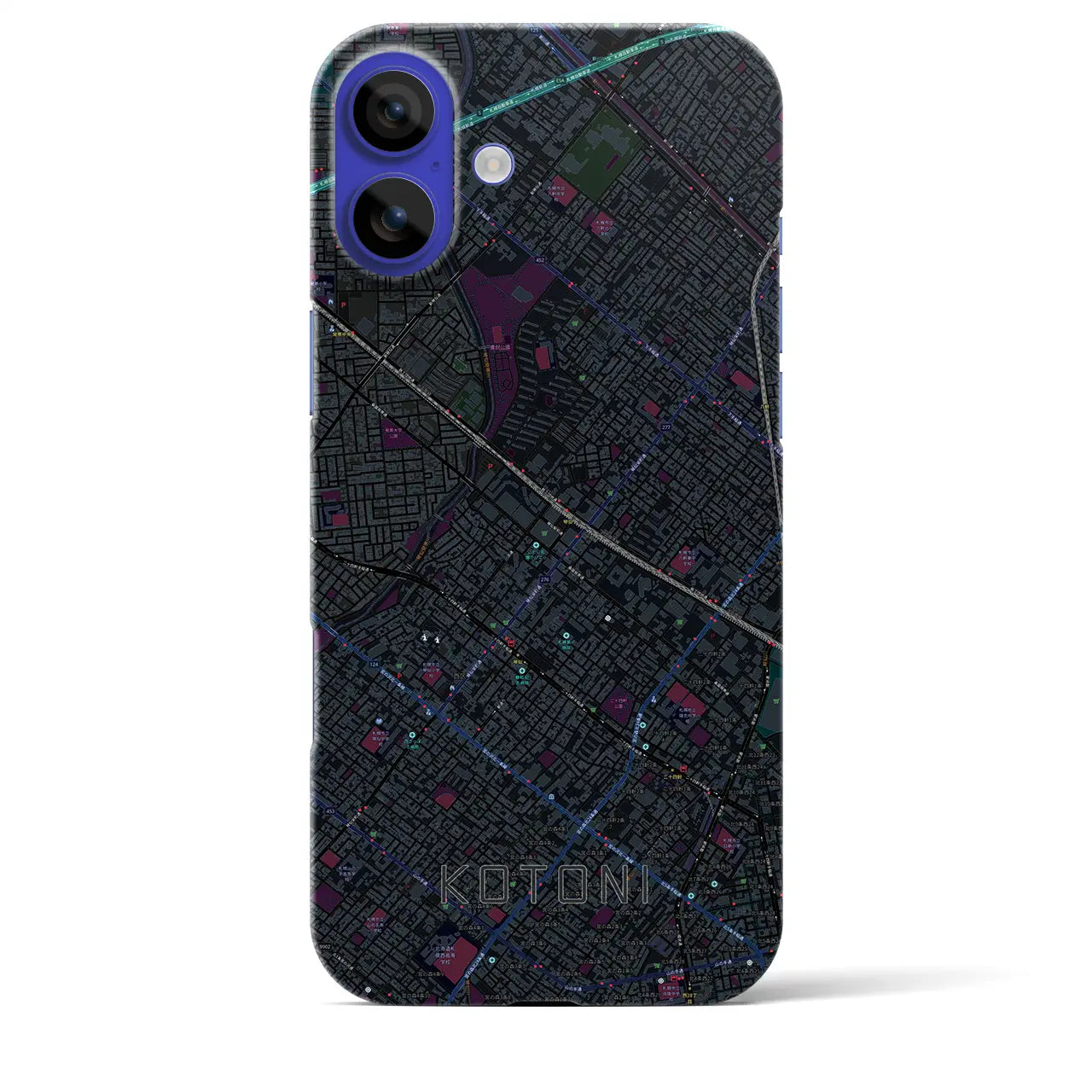 【琴似(北海道)】地図柄iPhoneケース(バックカバータイプ)