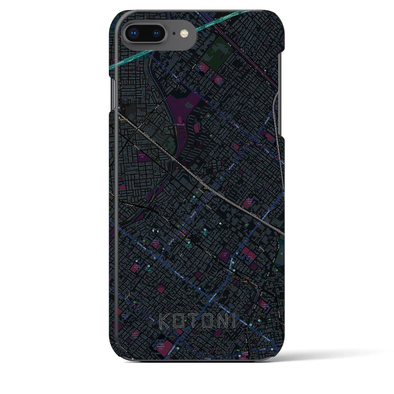 【琴似(北海道)】地図柄iPhoneケース(バックカバータイプ)