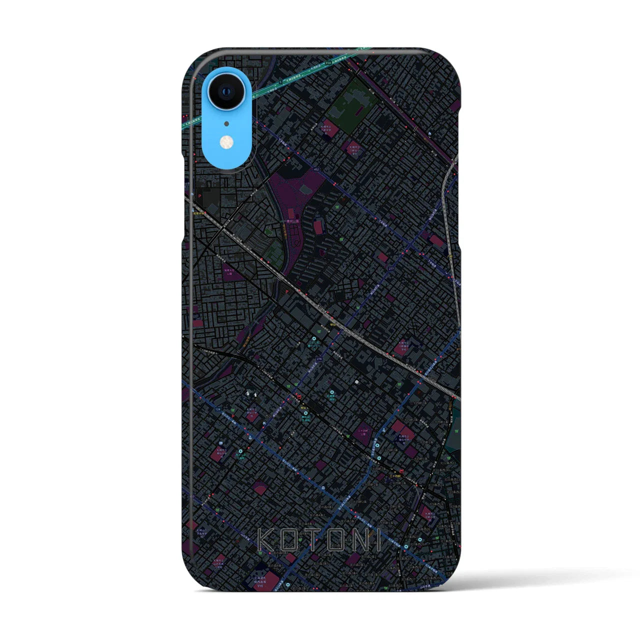 【琴似(北海道)】地図柄iPhoneケース(バックカバータイプ)