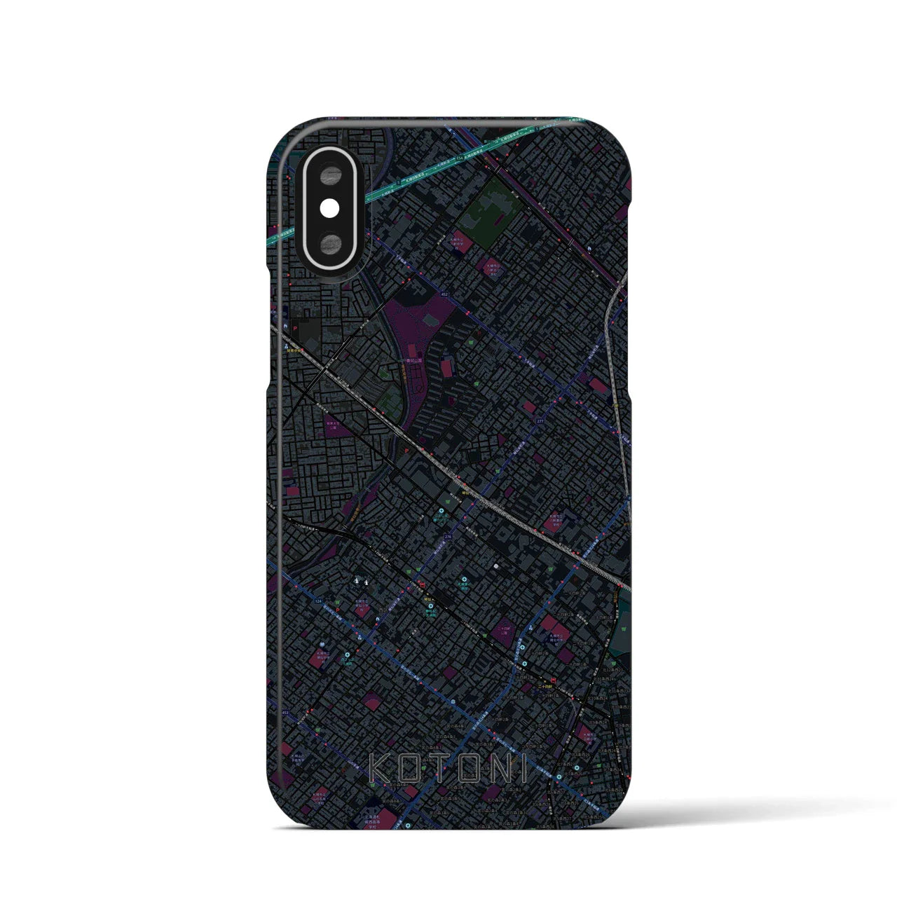【琴似(北海道)】地図柄iPhoneケース(バックカバータイプ)