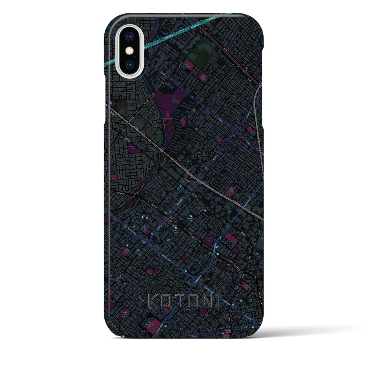 【琴似(北海道)】地図柄iPhoneケース(バックカバータイプ)