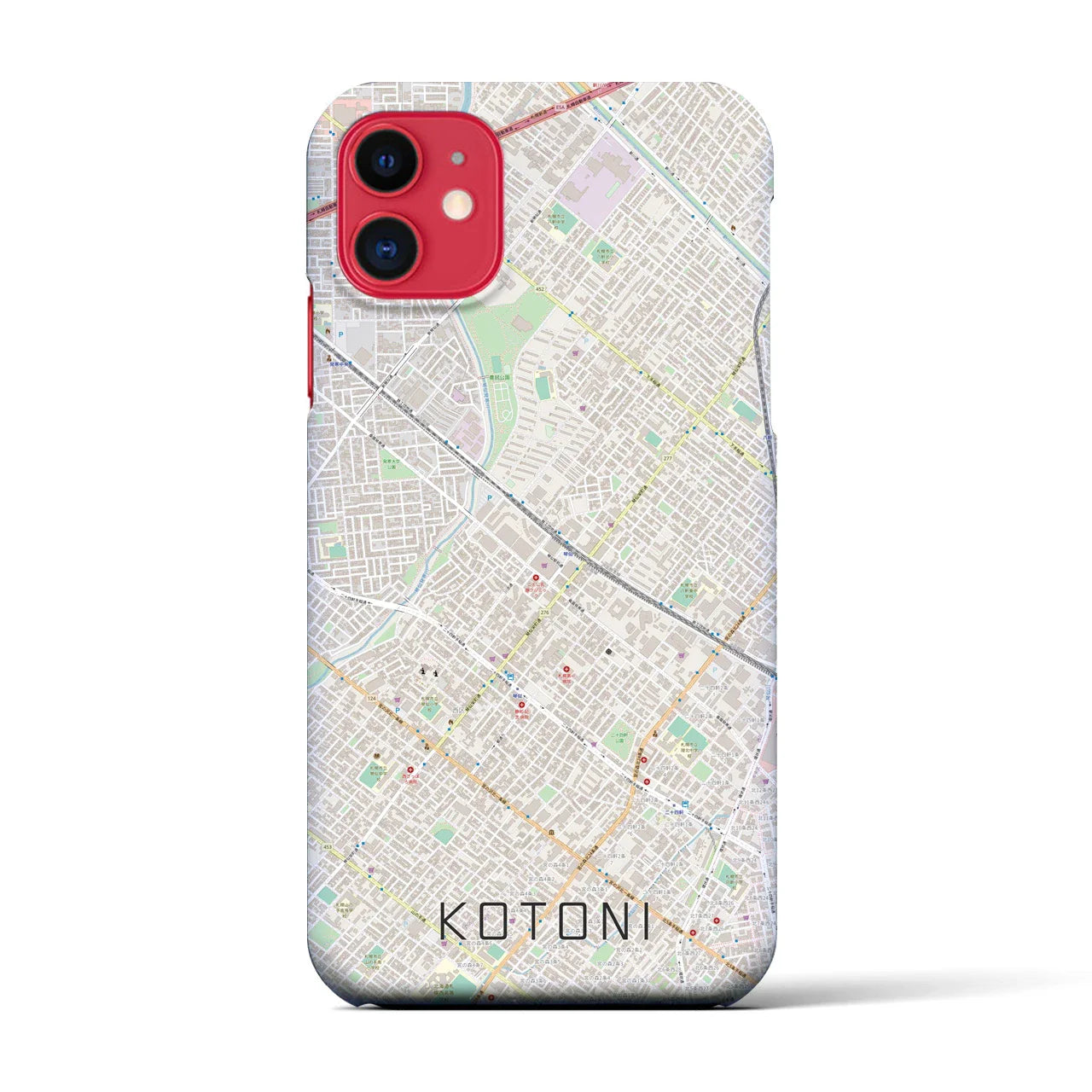 【琴似(北海道)】地図柄iPhoneケース(バックカバータイプ)