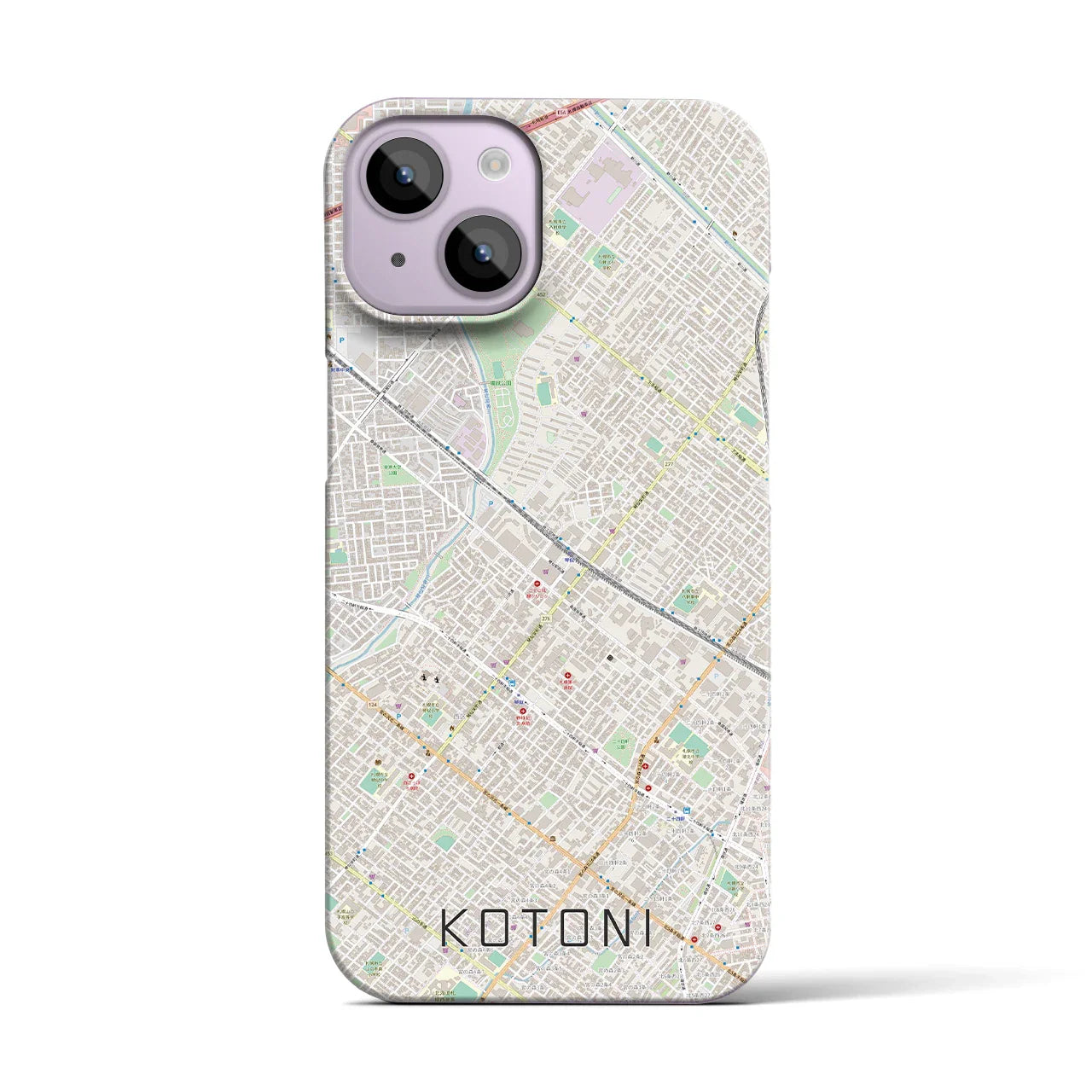 【琴似(北海道)】地図柄iPhoneケース(バックカバータイプ)