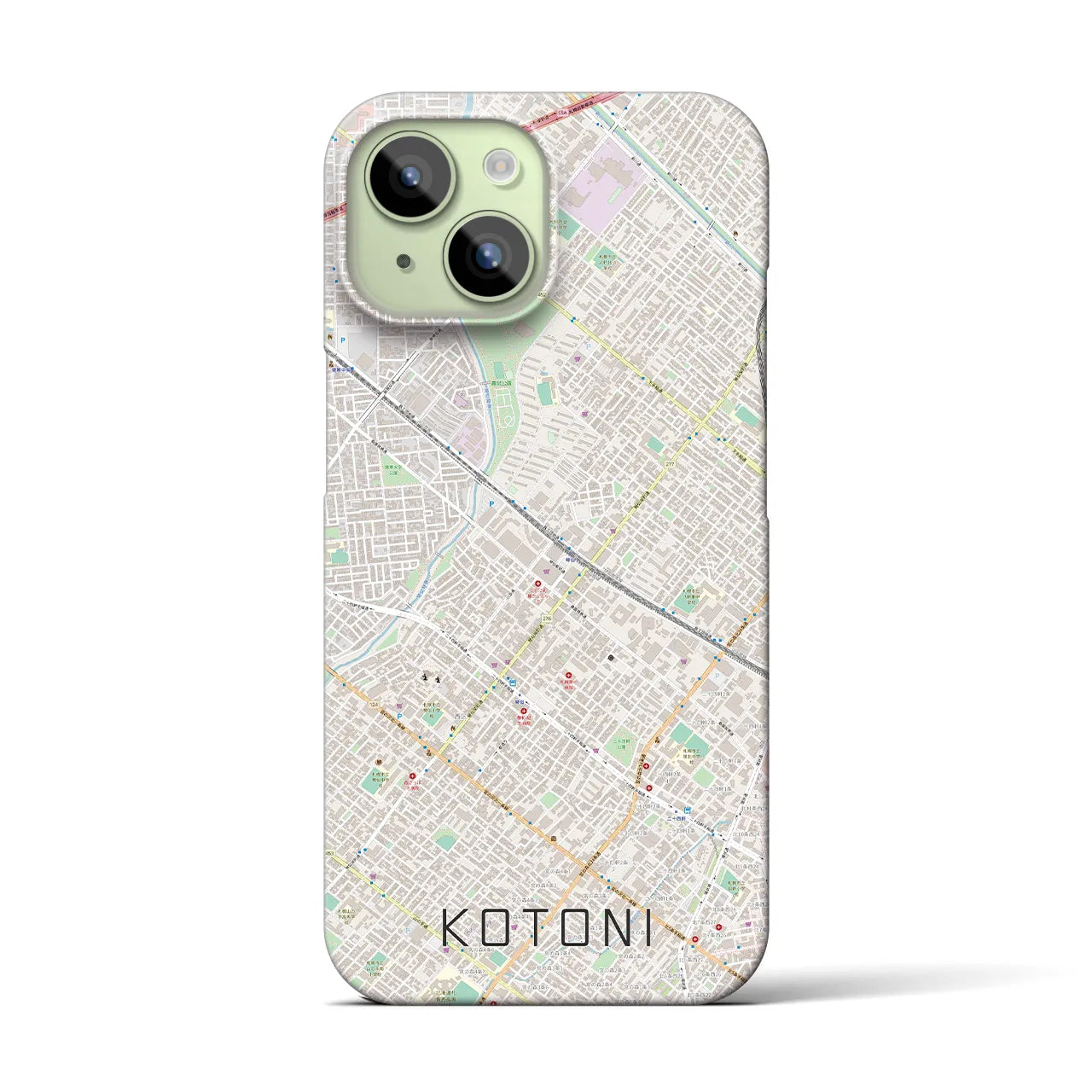 【琴似(北海道)】地図柄iPhoneケース(バックカバータイプ)