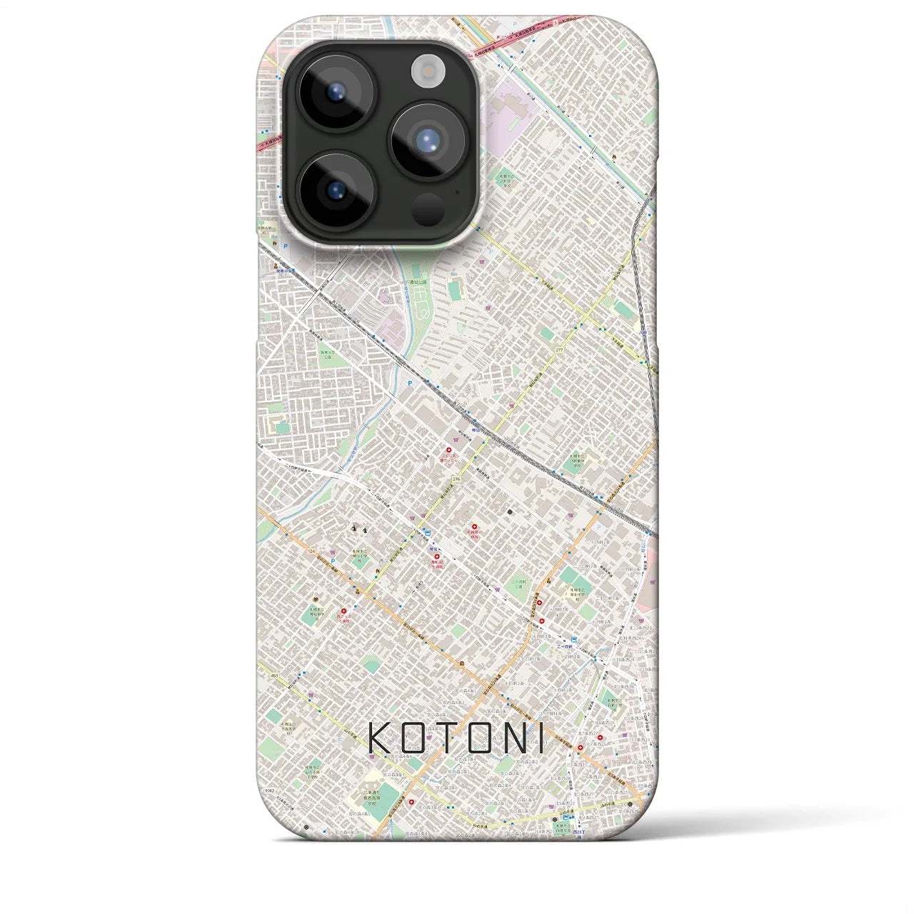 【琴似(北海道)】地図柄iPhoneケース(バックカバータイプ)