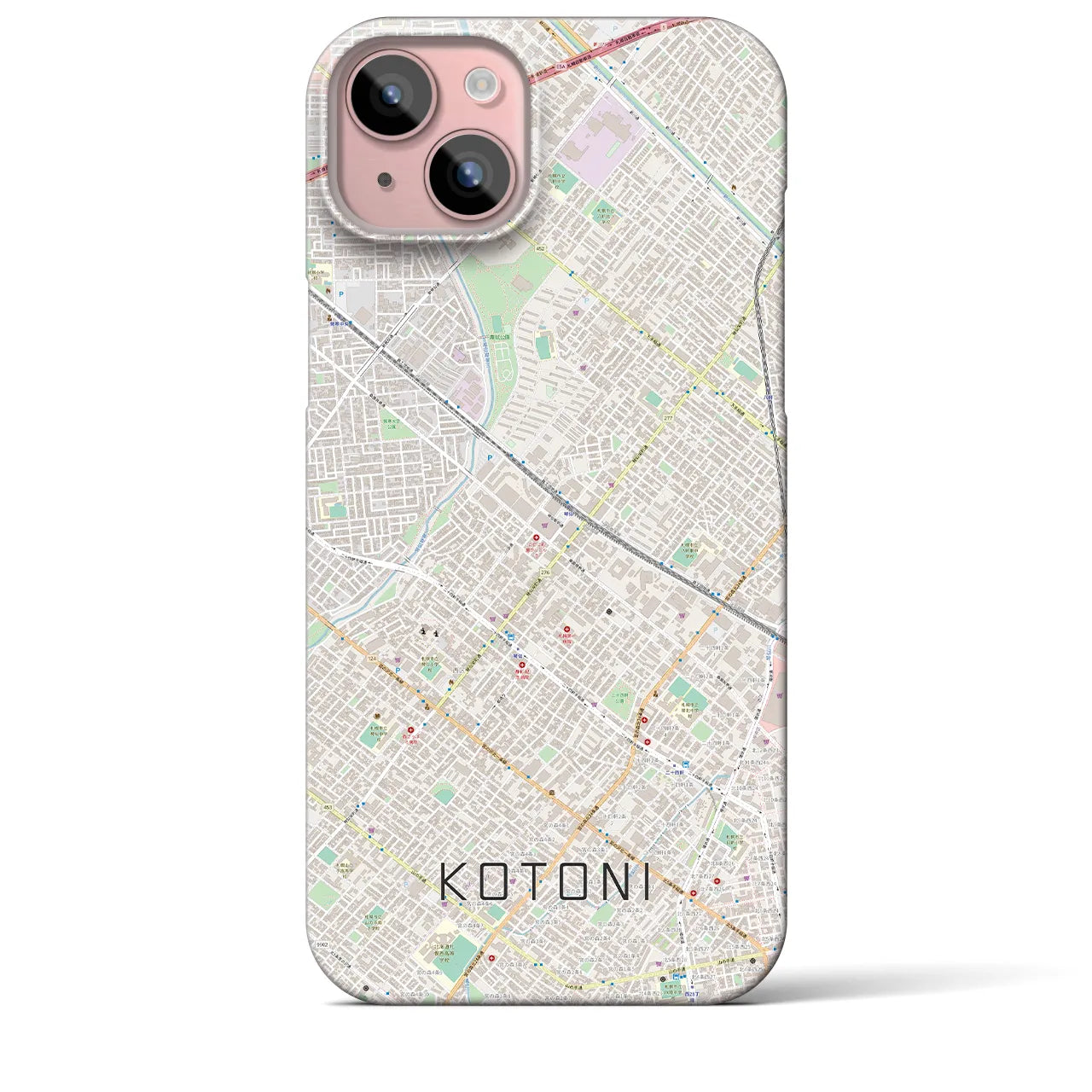 【琴似(北海道)】地図柄iPhoneケース(バックカバータイプ)