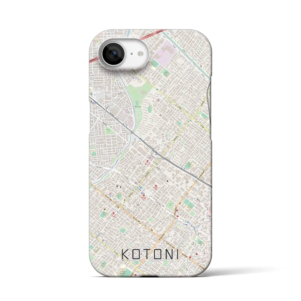 【琴似(北海道)】地図柄iPhoneケース(バックカバータイプ)