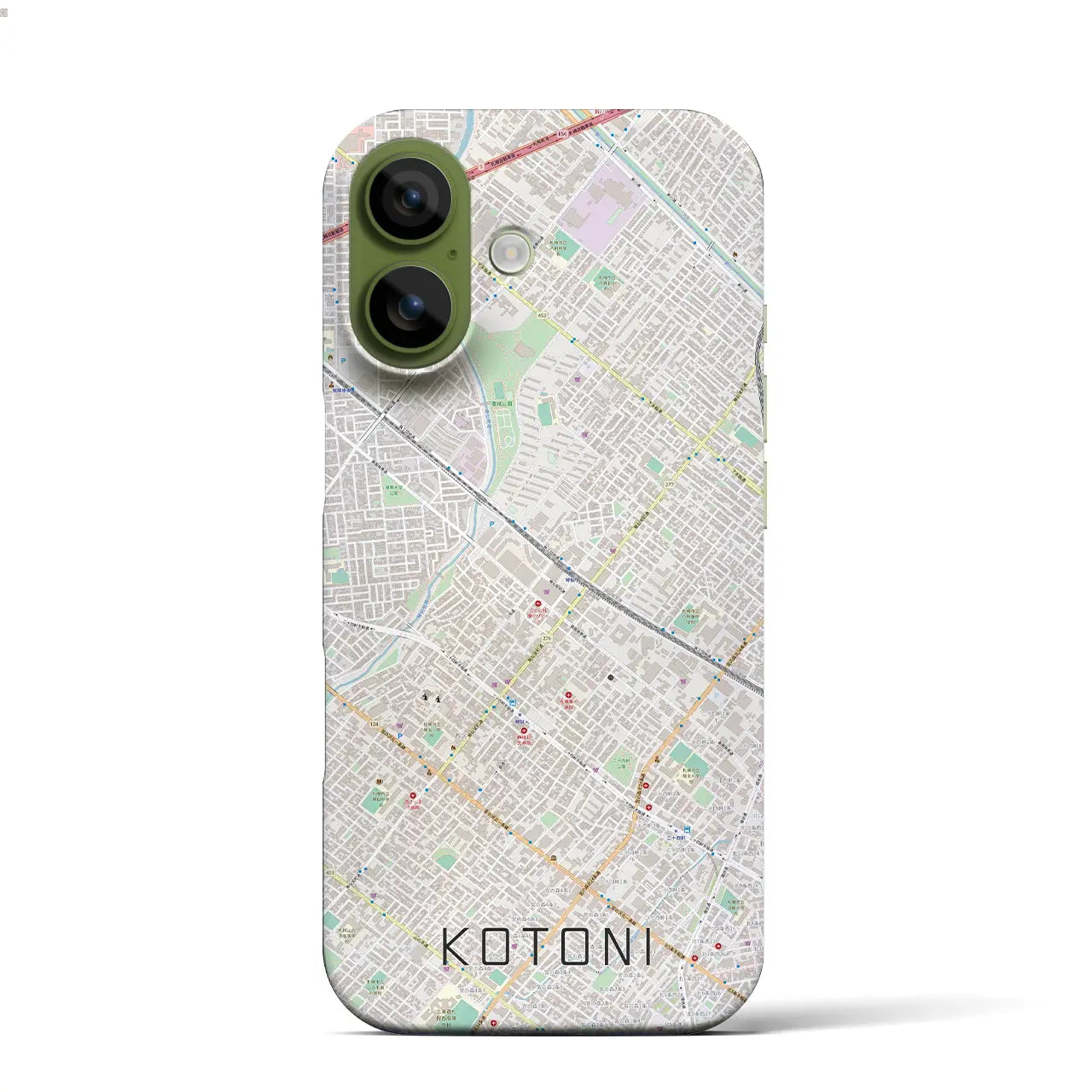 【琴似(北海道)】地図柄iPhoneケース(バックカバータイプ)