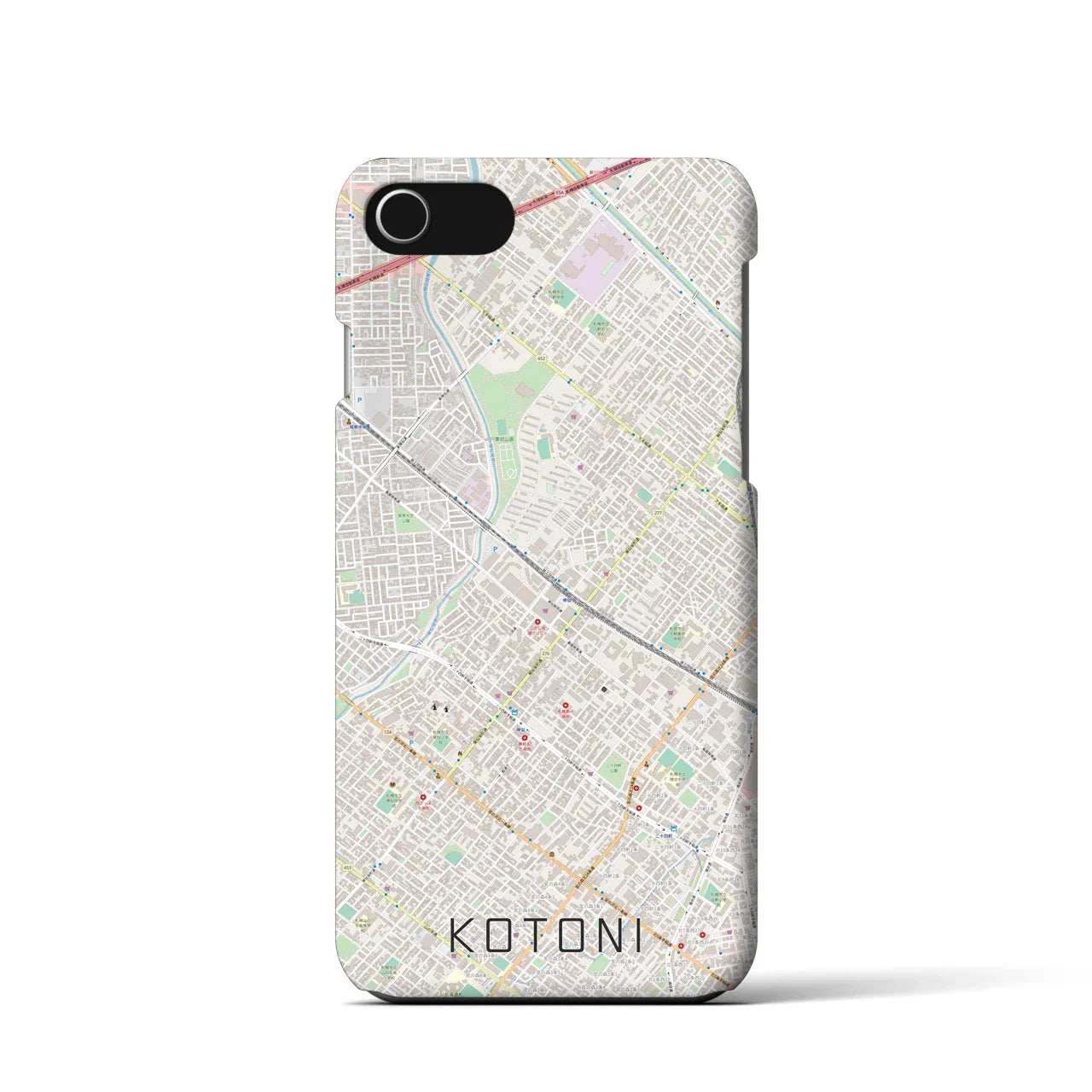 【琴似(北海道)】地図柄iPhoneケース(バックカバータイプ)