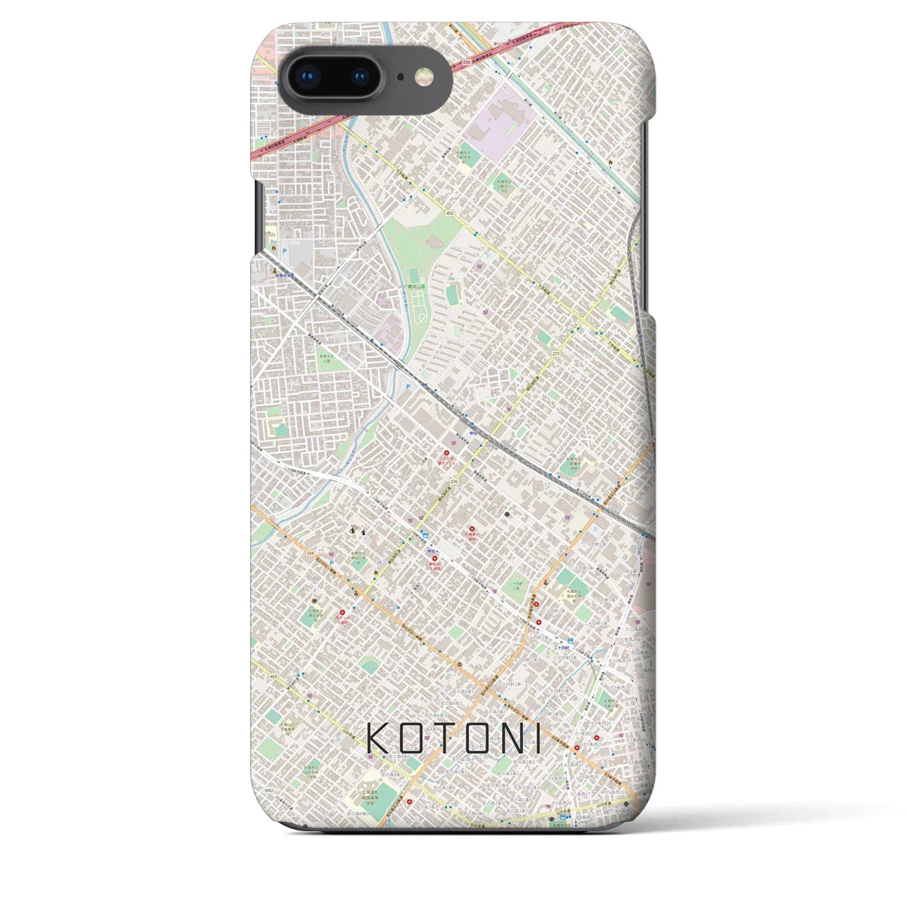 【琴似(北海道)】地図柄iPhoneケース(バックカバータイプ)