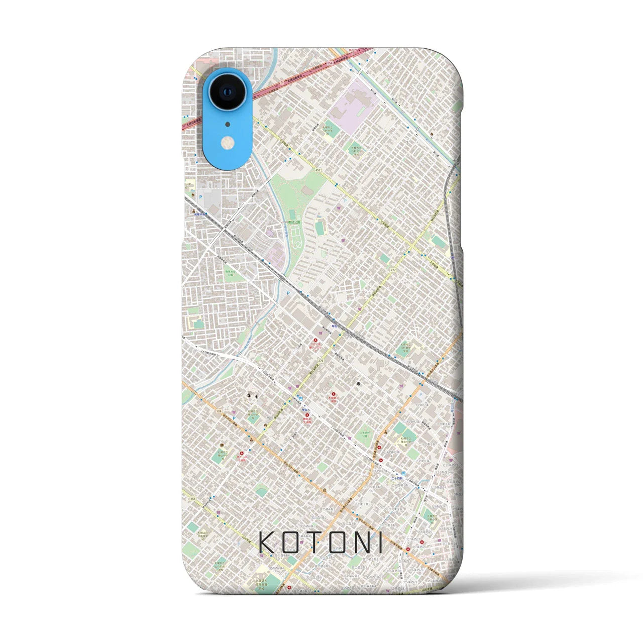 【琴似(北海道)】地図柄iPhoneケース(バックカバータイプ)