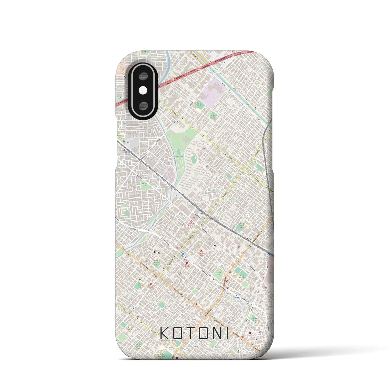 【琴似(北海道)】地図柄iPhoneケース(バックカバータイプ)