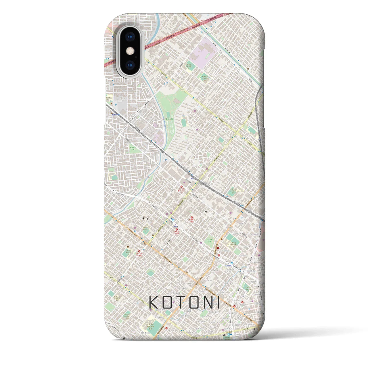 【琴似(北海道)】地図柄iPhoneケース(バックカバータイプ)
