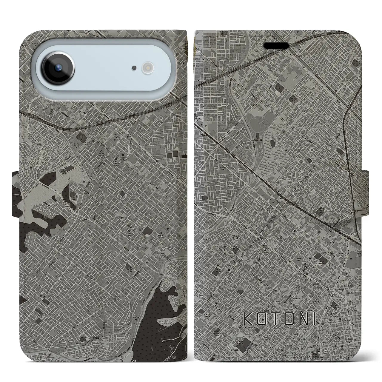 【琴似(北海道)】地図柄iPhoneケース(手帳タイプ)