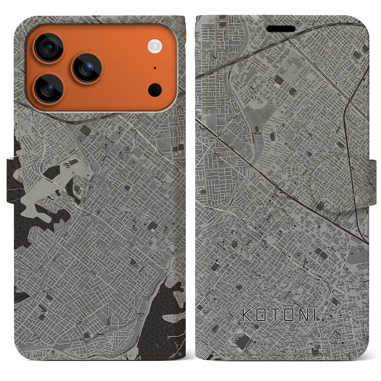 【琴似(北海道)】地図柄iPhoneケース(手帳タイプ)